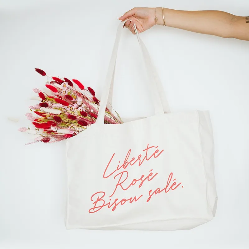 Cabas Liberté, rosé, bisou salé